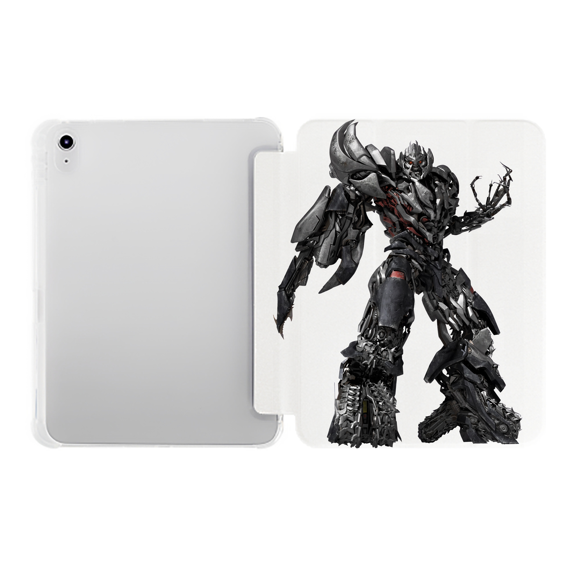 （画像用） Transformers トランスフォーマー IPad ケース ペン収納付き 三つ折りスタンド PUレザー×シリコン 対応機種9.5/10.5/10.9インチ